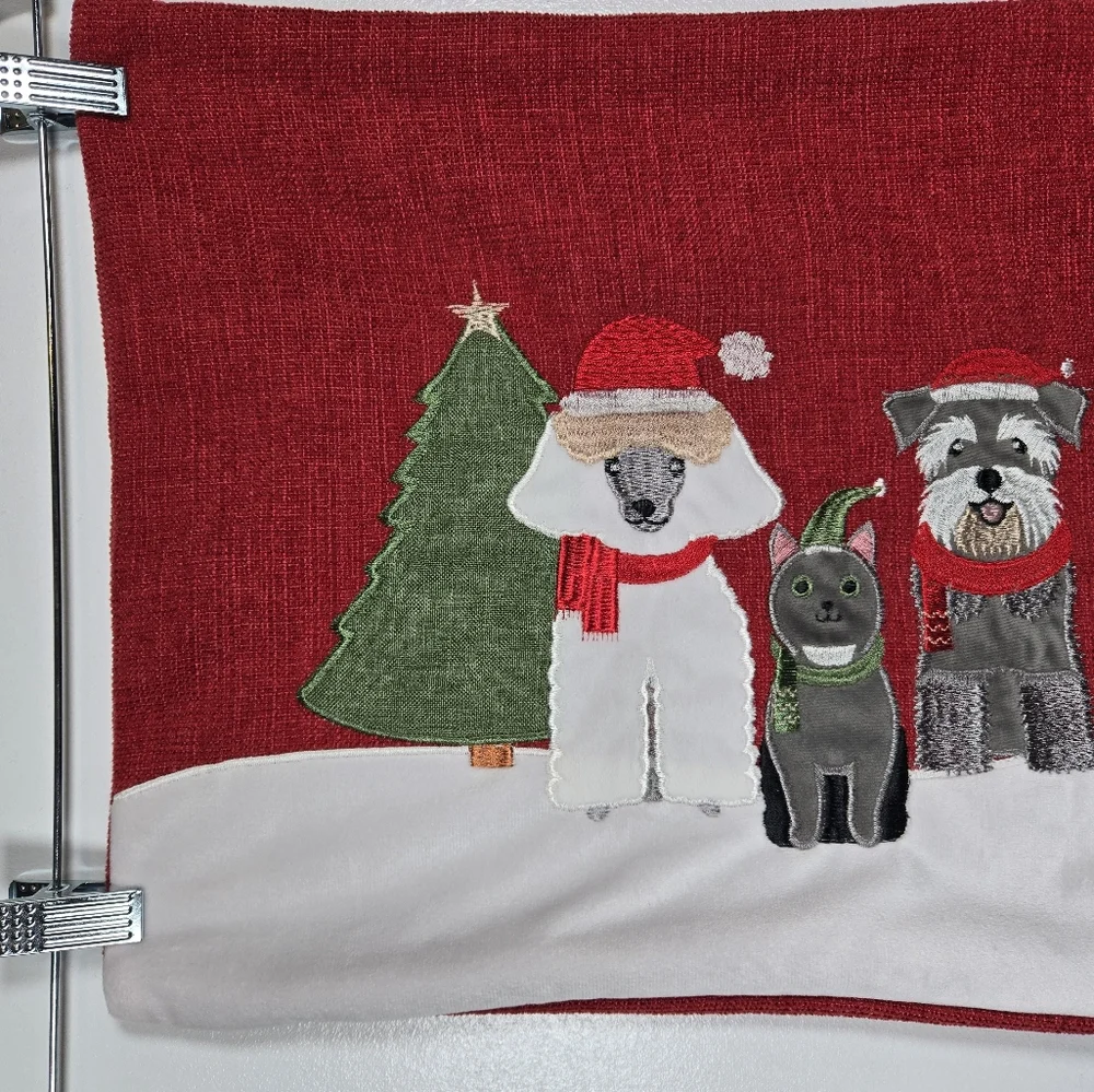 Arlee Home Fashions Cat Dog Dress Up Holiday Christmas Rectangular Pillow Cover
